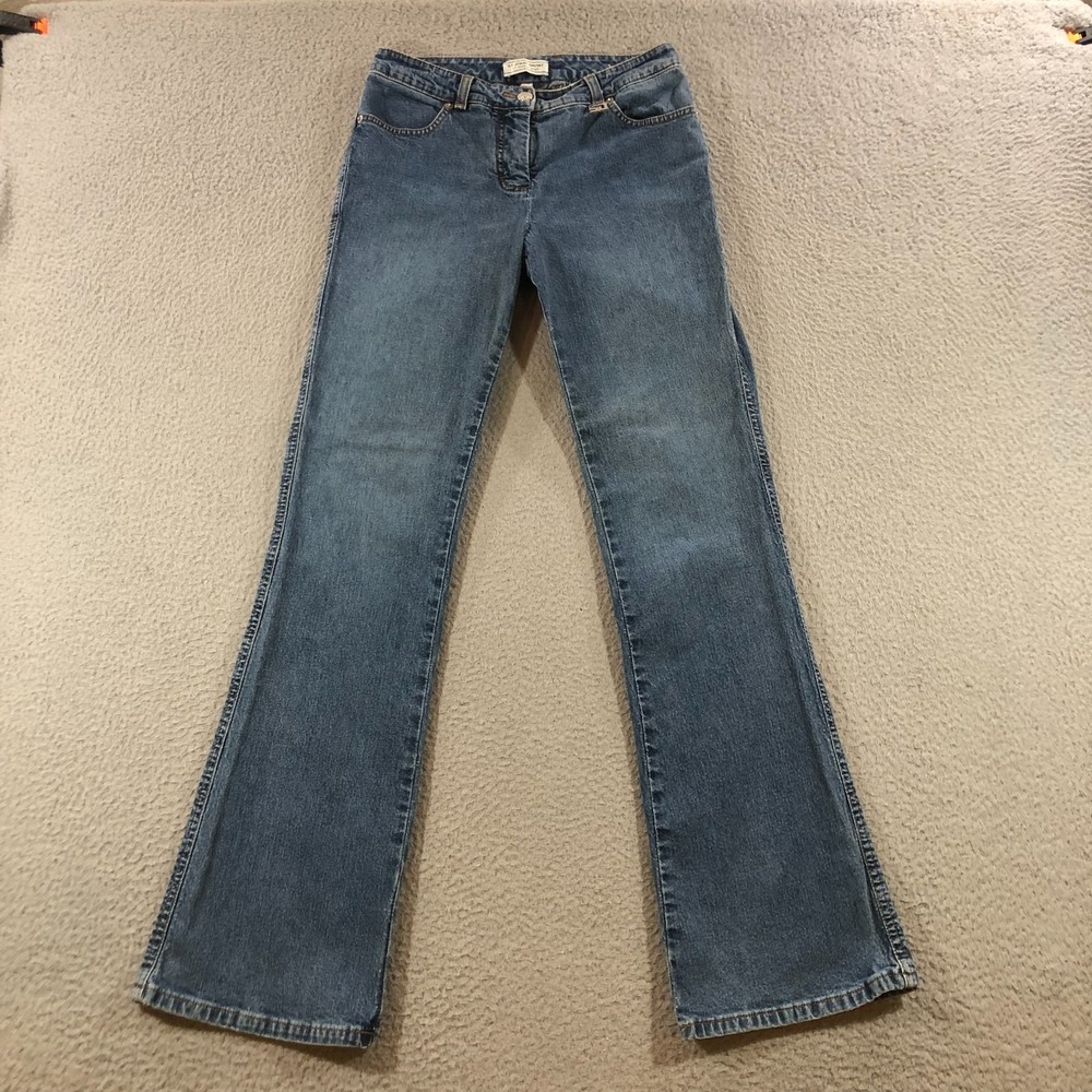 vtg st john sport pants womens 26x30 blue denim jeans low rise y2k small pocket